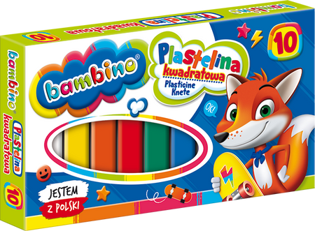 Plastelina Kwadratowa 10 Kolorów Bambino
