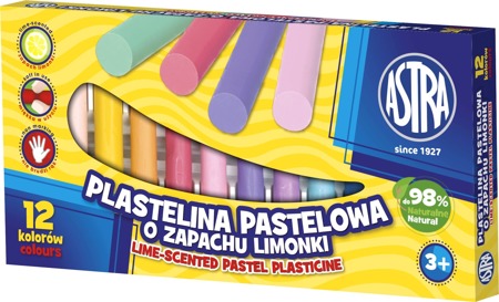ASTRA Plastelina pastelowa zapach limonki 12 kolorów