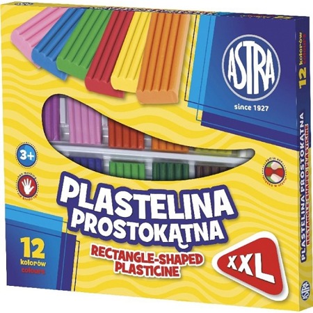 Astra Plastelina Prostokątna 12 kolorów 