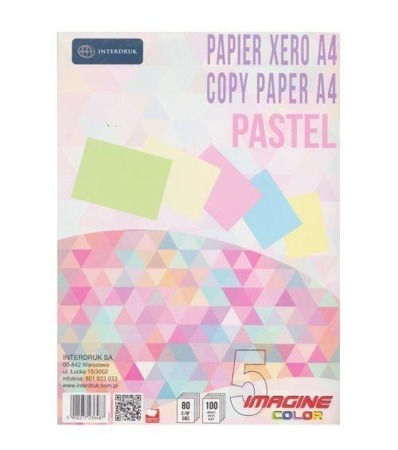 Papier Ksero Kolorowy A4/100 5 kolorów Pastel