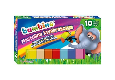 Plastelina Kwadratowa 10 Kolorów Bambino