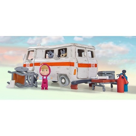 Simba Masza i Niedźwiedź Ambulans Auto 3 Figurki