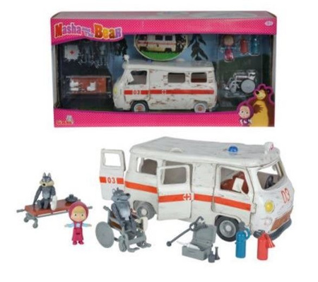 Simba Masza i Niedźwiedź Ambulans Auto 3 Figurki