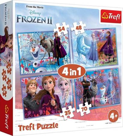 TREFL 2 x Puzzle 4w1 Kraina Lodu Disney Księżniczki